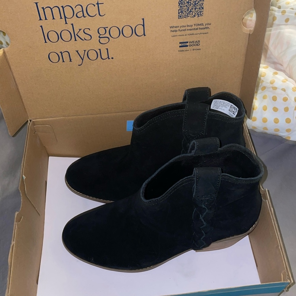 Toms Constance black suede/braid